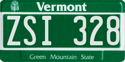 VT license plate ZSI328