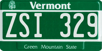 VT license plate ZSI329