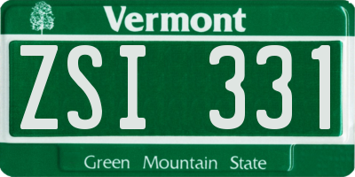VT license plate ZSI331