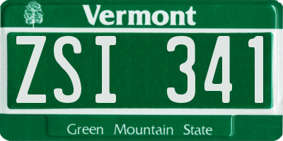 VT license plate ZSI341