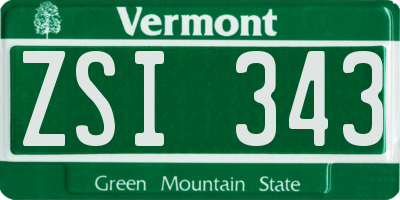 VT license plate ZSI343