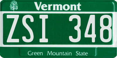 VT license plate ZSI348
