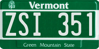 VT license plate ZSI351