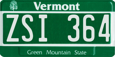 VT license plate ZSI364