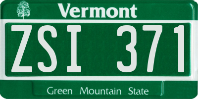 VT license plate ZSI371
