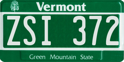 VT license plate ZSI372