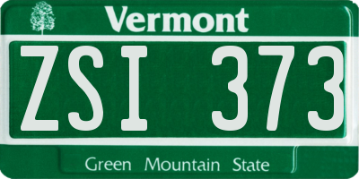 VT license plate ZSI373