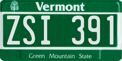 VT license plate ZSI391