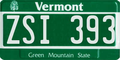 VT license plate ZSI393