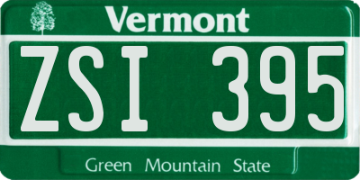 VT license plate ZSI395