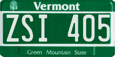 VT license plate ZSI405