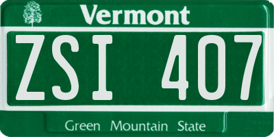 VT license plate ZSI407