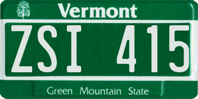 VT license plate ZSI415