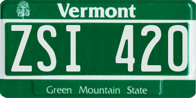 VT license plate ZSI420