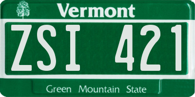 VT license plate ZSI421