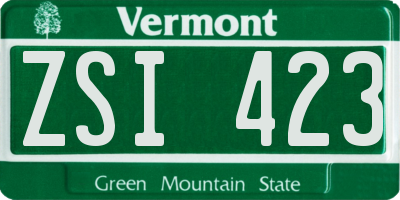 VT license plate ZSI423