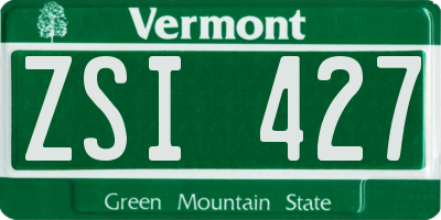 VT license plate ZSI427
