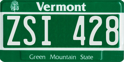 VT license plate ZSI428