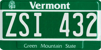VT license plate ZSI432