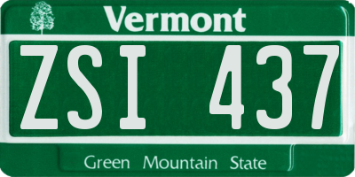 VT license plate ZSI437