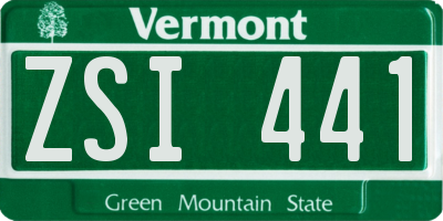 VT license plate ZSI441