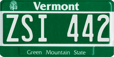 VT license plate ZSI442