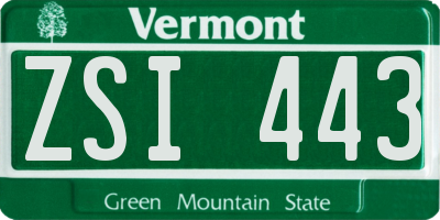VT license plate ZSI443