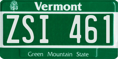 VT license plate ZSI461