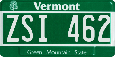 VT license plate ZSI462