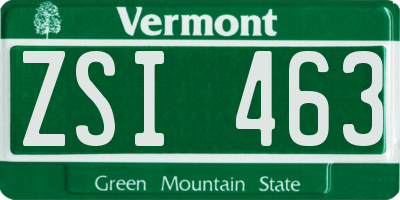 VT license plate ZSI463