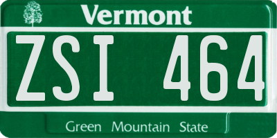 VT license plate ZSI464