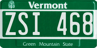 VT license plate ZSI468