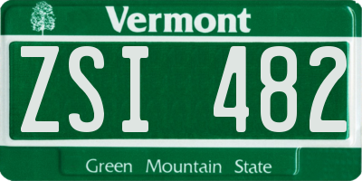 VT license plate ZSI482