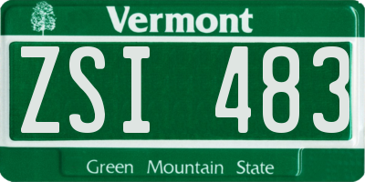 VT license plate ZSI483