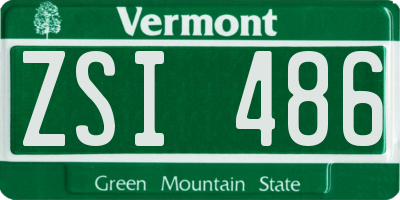 VT license plate ZSI486