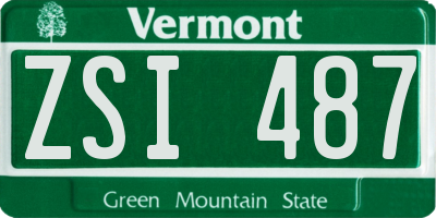 VT license plate ZSI487