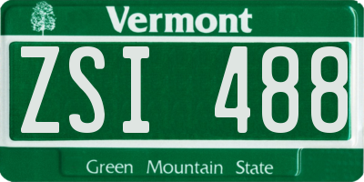 VT license plate ZSI488