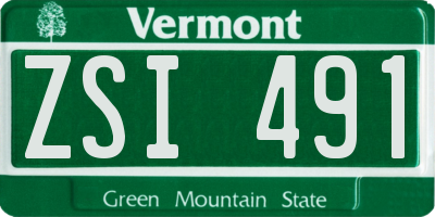 VT license plate ZSI491