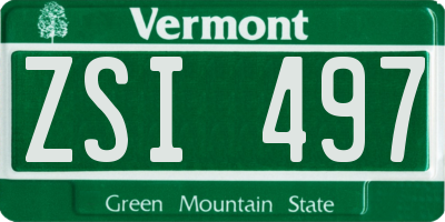 VT license plate ZSI497