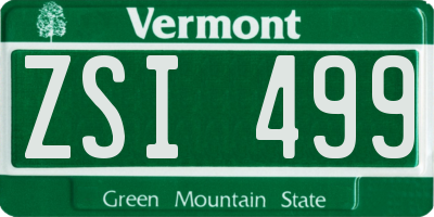 VT license plate ZSI499