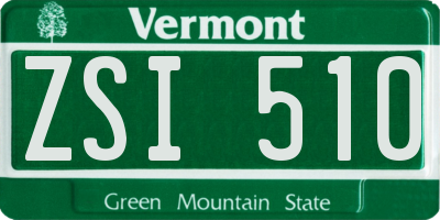 VT license plate ZSI510