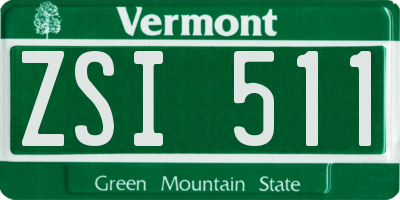 VT license plate ZSI511