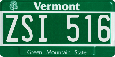 VT license plate ZSI516