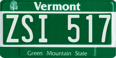 VT license plate ZSI517