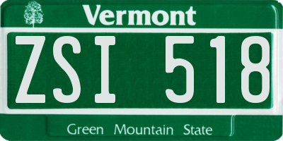 VT license plate ZSI518