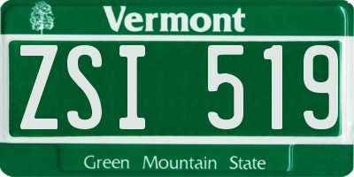 VT license plate ZSI519