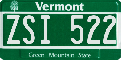 VT license plate ZSI522