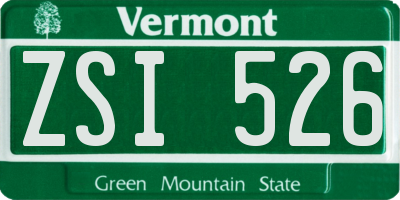VT license plate ZSI526