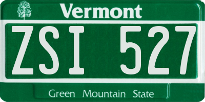 VT license plate ZSI527