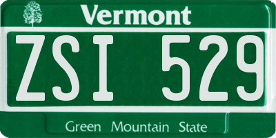 VT license plate ZSI529